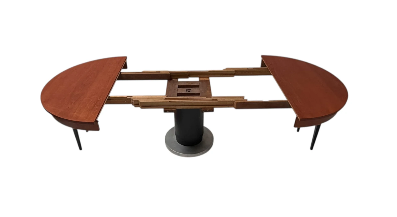 Art Deco Modernist Round Extendable Dining Room Table by Hendrik Wouda, 1931